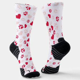  Cat Paw Print & Heart Shape Pattern Socks