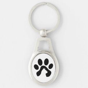 Cat paw print keychain, gift idea key ring