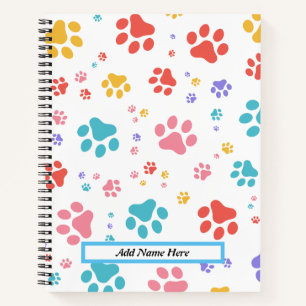 Cat Paw Print Spiral Notebook