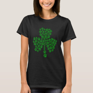 Cat Paw Print St Patrick's Day Shamrock T-Shirt