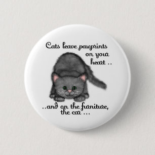Cat paw prints 6 cm round badge