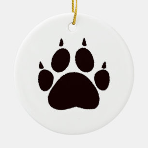 Cat Paw Prints Ceramic Tree Decoration