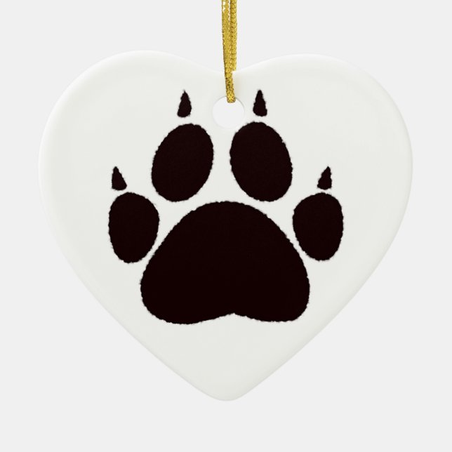 Cat Paw Prints Ceramic Tree Decoration (Front)
