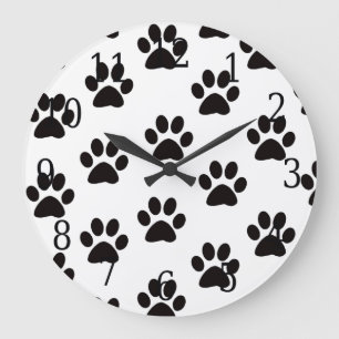 Cat Paw Prints Clock