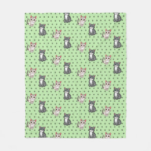 Cat Paw Prints Fleece Blanket