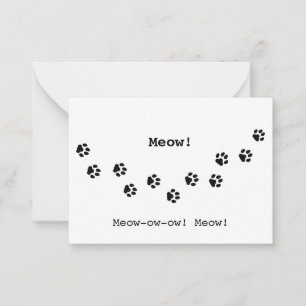 Cat Paw Prints Fun Animal Lover's Customisable Card