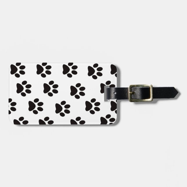 Cat Paw Prints Luggage Tag (Front Horizontal)