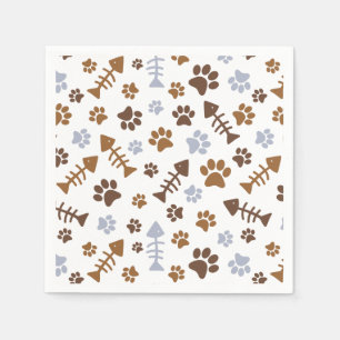 Cat Paw Prints Pattern Napkin