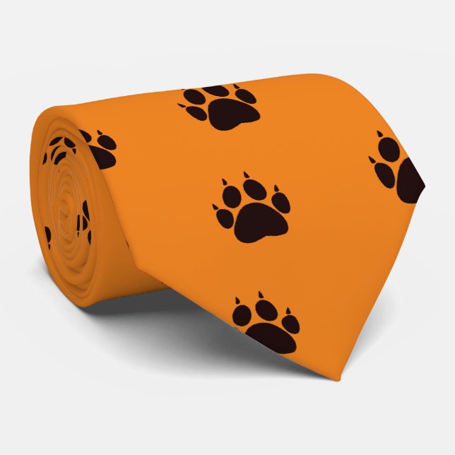 Cat Paw Prints Tie (Rolled)