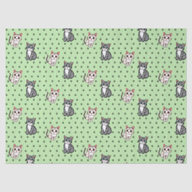Cat Paw Prints Tissue Paper (Front)