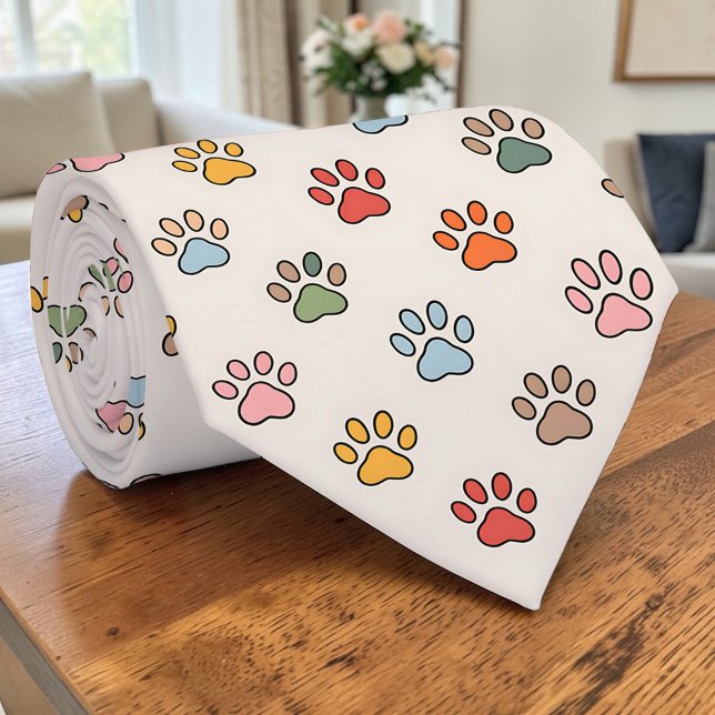 Cat Paw Retro Custom Tie (Creator Uploaded)