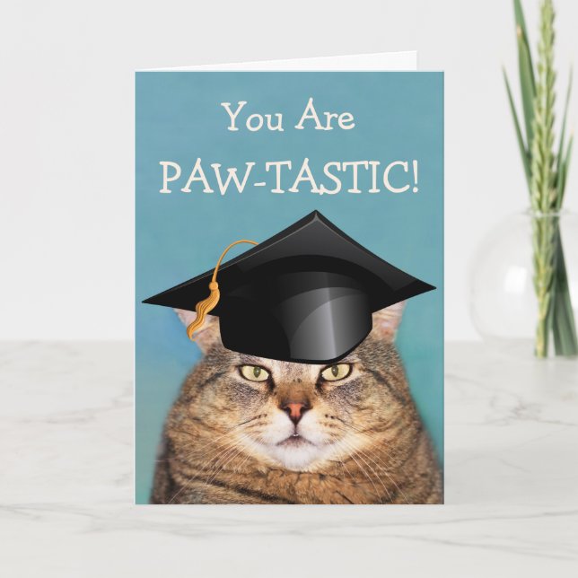 Cat Paw-Tastic Graduation  Card (Front)