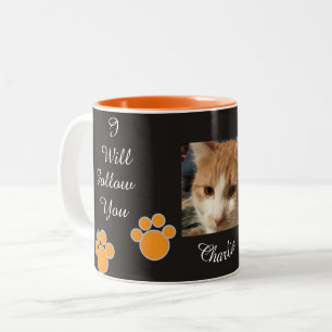 Cat Pawprint Humour Photo Two-Tone Coffee Mug