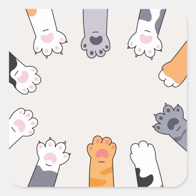 Cat Paws Friendship Circle Sticker (Front)