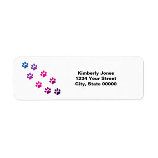 Cat Paws Girly Personalise Return Address