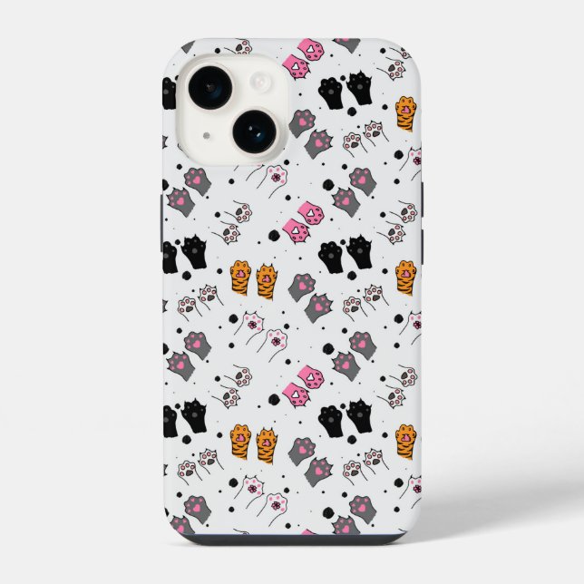 Cat Paws Pattern iPhone Case (Back)