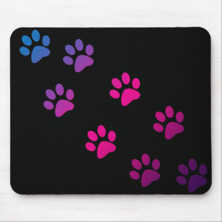 Cat Paws Pink Blue Purple Ombre Black Cute Mouse Mat