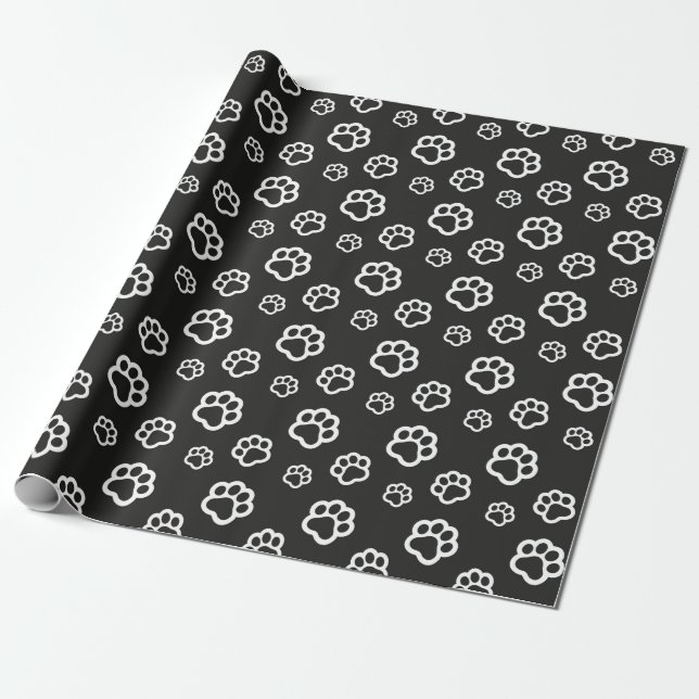 Cat Paws Wrapping Paper (Unrolled)