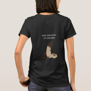 CAT Peaceful Warrior Yoga BLACK T-Shirt