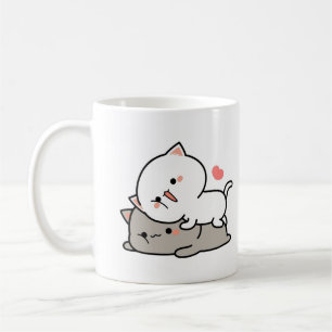 Cat peach and goma hug Throw Coffee Mug