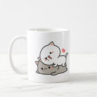 Cat peach and goma hug Throw Coffee Mug