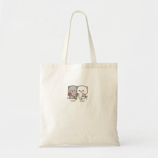Cat peach and goma muchi tote bag