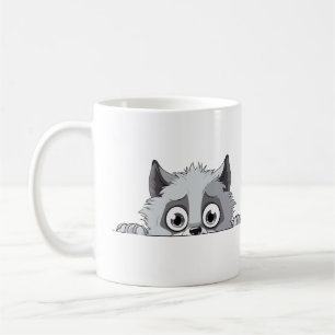 Cat Peeking Cute Adorable Funny Animal Cartoon Pet Coffee Mug