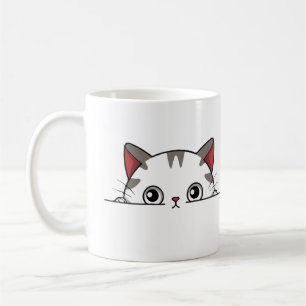 Cat Peeking Cute Adorable Funny Animal Cartoon Pet Coffee Mug