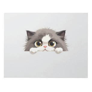 Cat Peeking Cute Adorable Funny Animal Cartoon Pet Notepad
