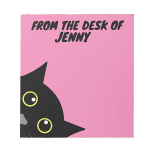 CAT PEEKING WRITING PAD PERSONALIZED STATIONARY