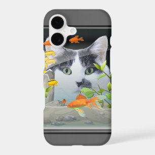 Cat Peering in Fish Tank
