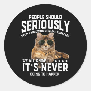 Cat People Should Seriously Graphic Gift Idea Humo Classic Round Sticker