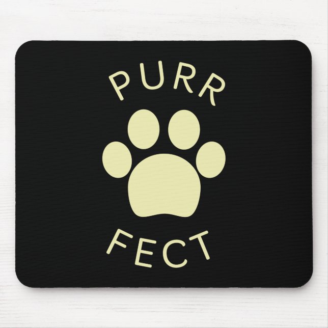 Cat Perfect Beige Purr Paw Print Mouse Mat (Front)