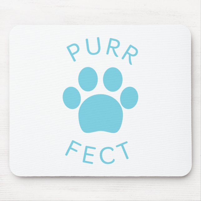 Cat Perfect Blue Purr Paw Print Mouse Mat (Front)