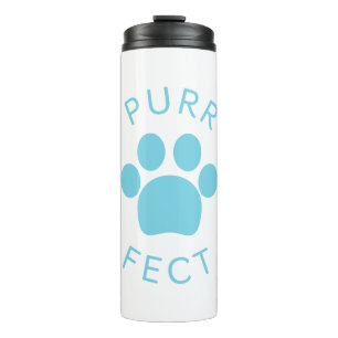 Cat Perfect Blue Purr Paw Print Thermal Tumbler