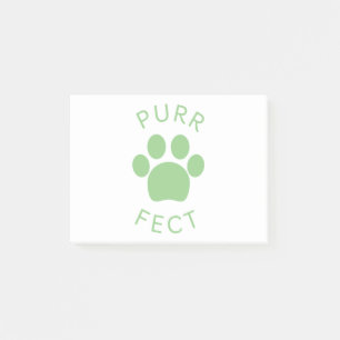 Cat Perfect Green Purr Paw Print Post-it Notes