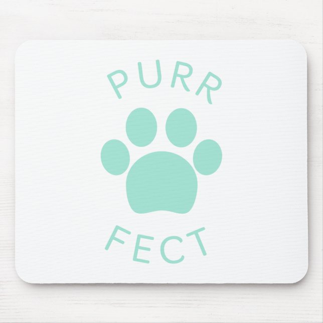 Cat Perfect Light Blue Purr Paw Print Mouse Mat (Front)