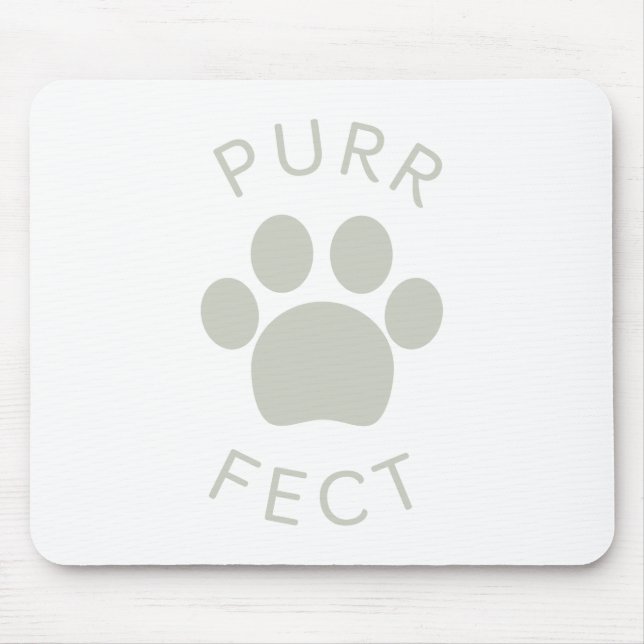 Cat Perfect Light Grey Purr Paw Print Mouse Mat (Front)