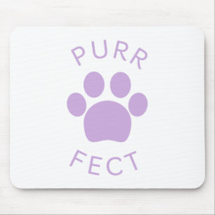 Cat Perfect Light Purple Purr Paw Print Mouse Mat