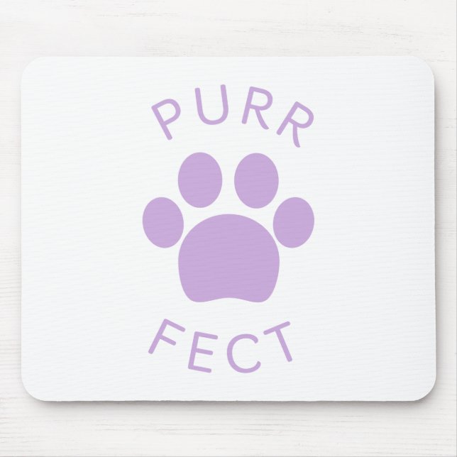 Cat Perfect Light Purple Purr Paw Print Mouse Mat (Front)