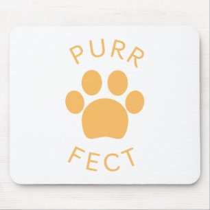 Cat Perfect Orange Purr Paw Print Mouse Mat
