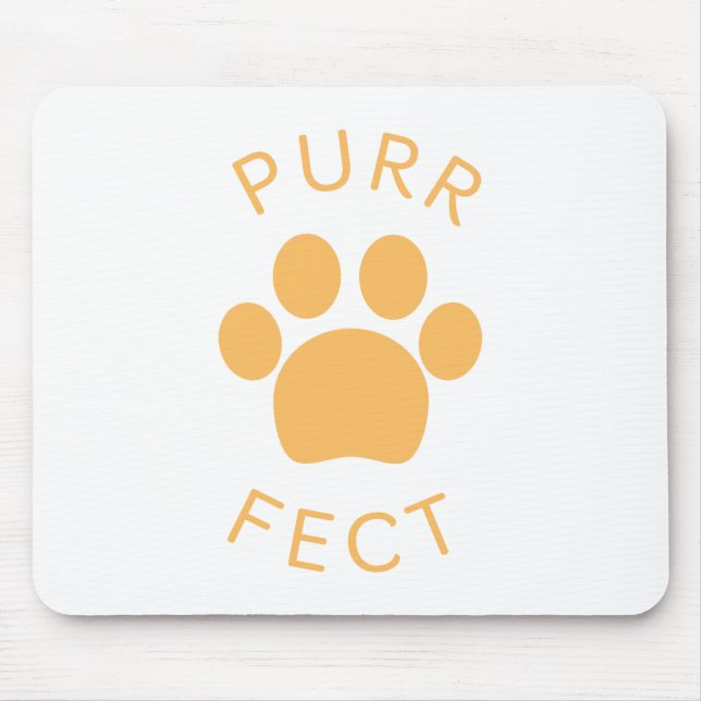 Cat Perfect Orange Purr Paw Print Mouse Mat (Front)
