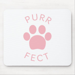 Cat Perfect Pink Purr Paw Print Mouse Mat