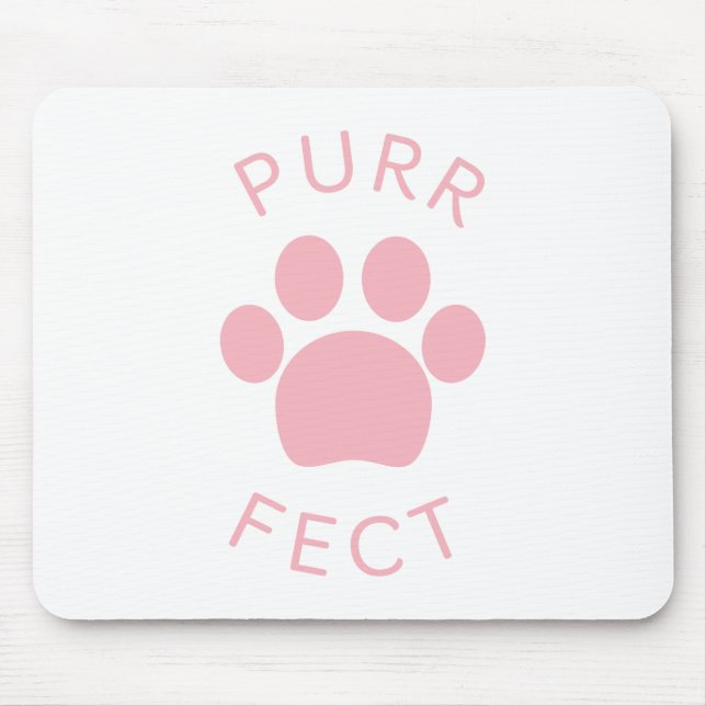 Cat Perfect Pink Purr Paw Print Mouse Mat (Front)