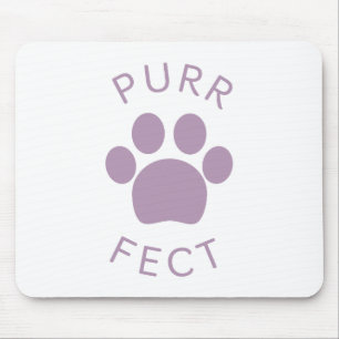 Cat Perfect Purple Purr Paw Print Mouse Mat