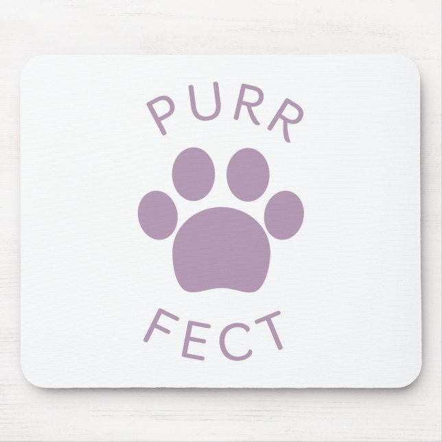 Cat Perfect Purple Purr Paw Print Mouse Mat (Front)