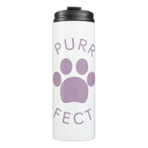 Cat Perfect Purple Purr Paw Print Thermal Tumbler