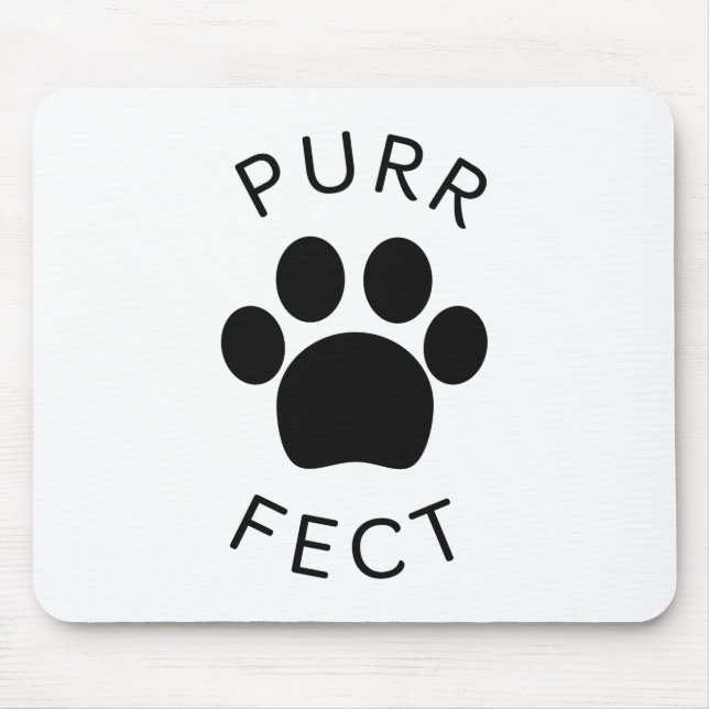 Cat Perfect Purr Paw Print Mouse Mat (Front)
