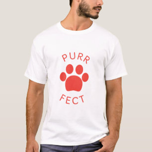 Cat Perfect Red Purr Paw Print T-Shirt