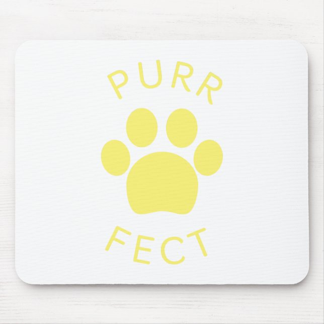 Cat Perfect Yellow Purr Paw Print Mouse Mat (Front)